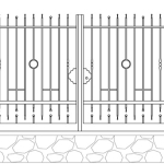 CANCELLO A DUE ANTE STANDARD ZINCATO -CON SERRATURA MANUALE- LINEA FLORIDA