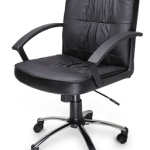 Poltrona Presidenziale Juliette in Ecopelle Nera