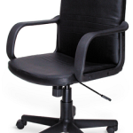 Poltrona Presidenziale Vincent Rivestita in Pelle Sintetica Nera