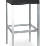 Sgabello Puffo in Metallo con Seduta imbottita ecopelle