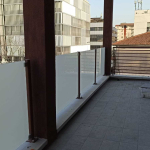 Pannello Parapetto Modulare in Vetro Stratificato e Temperato Opaco- cm 100x100