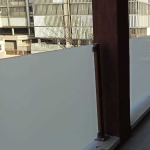 Piantana Terminale  per Pannello Parapetto Modulare in Vetro - cm h 105