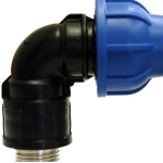 Raccordo Nylon a Gomito 90° Maschio con Filetto in Ottone Nichelato Varie Misure Confezione 5 pz