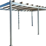 Carport Tettoia per Auto in Metallo - Legno di Pino Impregnato - mt 5,70 X 3 - con Base a Tassellare