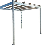 Carport Tettoia Pergola in Metallo - Legno di Pino Impregnato - mt 3 X 3 - con Base a Tassellare