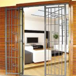 Grata In Ferro Con Riccio Verniciata Apribile Per Porta Finestra 3 Ante