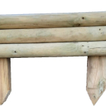 Bordura Steccato Rigida Orizzontale per Aiuole Giardino in Legno di Pino- cm ø 6 x L95 XH18/35