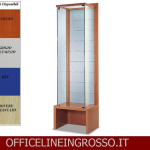 VETRINA IN CRISTALLO TEMPERATO(H.218) SCHIENALE DOGATO IN VETRO SATINATO E PANCA dim.(64X46X h218)SERIE GLASS  MADE IN ITALY