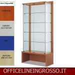 VETRINA IN CRISTALLO TEMPERATO(H.218) CON SCHENALE TRASPARENTE dimensioni(120X46X h218)SERIE GLASS  MADE IN ITALY