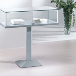 Vetrina in Cristallo Temperato con Piantana in Metallo - 101X51X h103 SERIE Alldes  Made in Italy