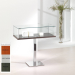 VETRINA IN CRISTALLO TEMPERATO CON PIANTANA CROMATA dimensioni(100X50X h100) SERIE ALLDES  MADE IN ITALY