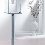 Vetrina in Cristallo Temperato con Piantana in Metallo dimensioni(45X45X h153) SERIE Alldes  Made in Italy