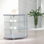 Bancone/Vetrina Angolare in Cristallo Temperato 73X73X h92  OF70/B  Made in Italy