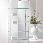 Vetrina in Cristallo Temperato con Ripiani Regolabili in Altezza  dimensioni(93X39X h183) Serie Alldes  Made in Italy
