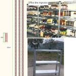 Composizione completa , 3 campate da 30mt cadauna ( 90mt lineari ) altezza 3 metri ,  Profondità 40cm , con 5 ripiani in altezza