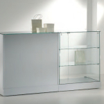 BANCO VENDITA & VETRINA L181xP46xH90 cm  IN CRISTALLI TEMPERATI  made in Italy