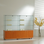 Vetrina Top Cristallo con Mobile 157x40xh130 cm OF1614M Made in Italy