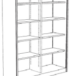 ARMADIO A GIORNO CON 5+5  RIPIANI   - cm 180x45x250h