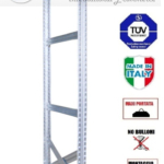 Spalla per scaffalature metalliche completa di diagonali , distanziali e basi Alta 200 cm Prof 60 cm Portata 1500kg