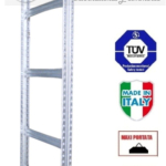 Spalla per scaffalature metalliche completa di diagonali , distanziali e basi Alta 250 cm Prof 50 cm Portata 1500kg