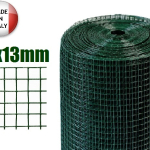 25mt-Rotolo Rete Metallica-Mini Zincata Plastificata - Maglia:mm13X13 -Filo:mm1,3 -H 150 cm