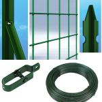 Recinzione Completa 25mt  Lineari Rete Metallica Plastificata (Rete h125 cm) (Maglia:mm75X50) con Paletti Interrati