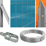 Recinzione Completa 25mt  Lineari Rete Metallica Zincata (Rete h100 cm) (Maglia:mm75X50) con Paletti Interrati