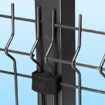 Palo Tubolare Quadro Antracite 50X50 mm -  Altezza Palo 110 cm - Completo di 3 Piastrine per Fissaggio