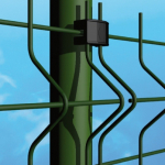 Palo Tubolare  Tondo Verde Diametro 48 mm -  Altezza Palo 150 cm - Completo di 3 Piastrine per Fissaggio