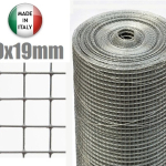 25mt-ROTOLO RETE METALLICA-MINI ZINCATA - MAGLIA:mm19X19 -FILO:mm1,4 -H 100 cm
