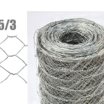 50mt-ROTOLO RETE METALLICA ZINCATA TRIPLA TORSIONE- MAGLIA:mm 25/3 -DIAMETRO FILO:mm 0,8 - H 100 cm