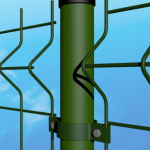 Palo Tubolare  Tondo Verde Diametro 48mm -  Altezza Palo 180 cm - Completo di 3 Collari per Fissaggio