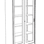 Armadio Metallico con Porte a Vetri - 4/8 Ripiani 120x45x200h