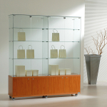 Vetrina con Mobile Cristalli Temperati 157x40xh180 cm Made in Italy
