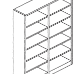 ARMADIO METALLICO A GIORNO-8 RIPIANI 150x60x200h