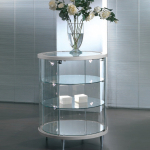 Banco Vetrina Rotondo in Cristallo Temperato H 93 cm