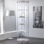 Vetrina in Cristallo Temperato 4 Ripiani  Altezza 190 cm Diametro 56cm