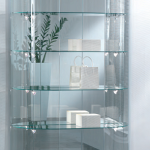 Vetrina Semiovale in Cristallo Temperato 4 Ripiani  (112x38X190)