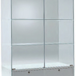 Vetrina Alta L73xP46xH180 cm Cristalli Temperati con Mobile 6 Cassetti - Ante a Battenti - Made in Italy