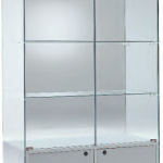 Vetrina Alta L73xP46xH180 cm Cristalli Temperati con Mobile 2 Ante  Battenti made in Italy