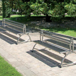 PANCA DOPPIA DA  1.26METRI  IN ACCIAIO  INOX