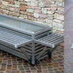 Sedile Frontale per Fioriera 1,2 m Modulare in Acciaio Inox