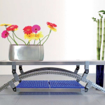 MOBILE PORTA TV IN ACCIAIO INOX + KIT SUPPORTO TV