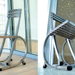 SEDIA MOLLEGGIATA IN ACCIAIO INOX