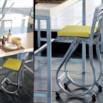 SGABELLO MEDIO “A GOCCIA”  IN ACCIAIO INOX