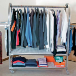 Guardaroba Carrello Porta Abiti in Acciaio Inox su Ruote  L=1.2m