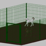 .Recinto-Box Modulare per Cani in Ferro Zincato e Verniciato Verde-con Pali a Interrare - cm 600x400x102h