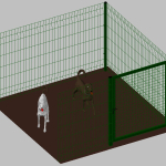 Modulo Aggiuntivo cm 200x200x102h per Recinto-Box Modulare per Cani in Ferro Zincato e Verniciato Verde-con Pali a Interrare