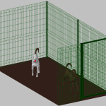 Modulo Aggiuntivo cm 200x400x172h per Recinto-Box Modulare per Cani in Ferro Zincato e Verniciato Verde-con Pali a Interrare