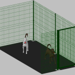 Modulo Aggiuntivo cm 200x400x172h per Recinto-Box Modulare per Cani in Ferro Zincato e Verniciato Verde-con Pali a Tassellare